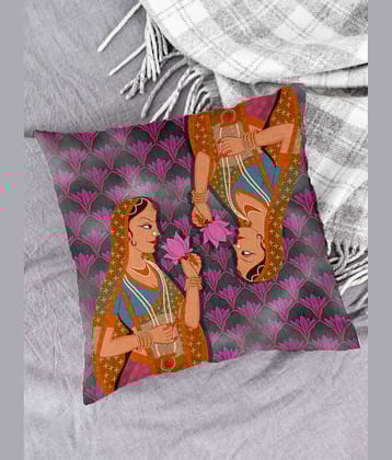 Houzzcode - Water Repellent Purple Polyester Pillow Covers 40x40x3 ( Pack of 1 )