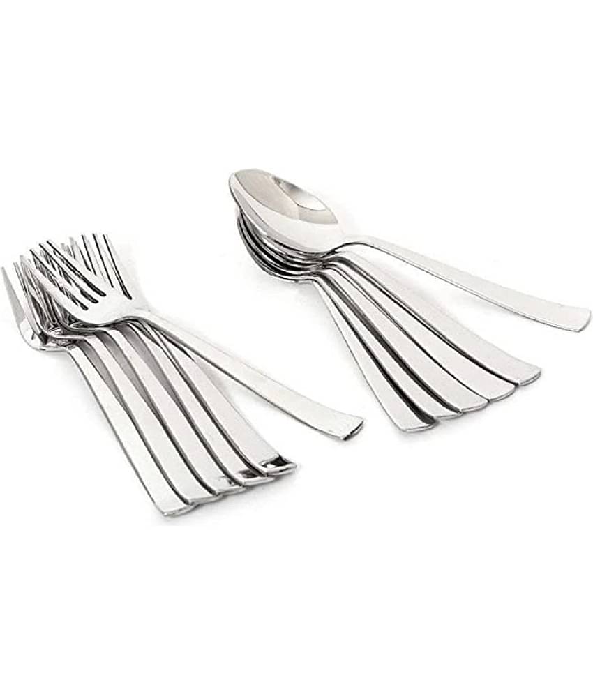 Analog kitchenware - Silver Stainless Steel Dessert Spoon ( Pack of 12 )