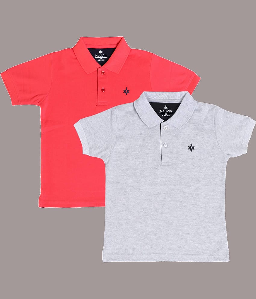 NEUVIN Pack of 2 Baby Boys Cotton Blend Polo T-Shirt ( Multi )