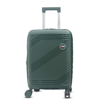 AMERICAN TRAVELLER Tourisalined Trolley Bag| Polypropylene Hard Shell Luggage | Waterproof & Expandable Suitcase for Travel | 8 Smooth Spinner Wheels | Durable Travel Trolley Bag Set (24, Dark Green)