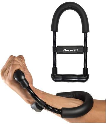 HORSE FIT Wrist Exerciser  Forearm Strengthener Wrist Exercise Equipment Arm Strengthener Grip Strengthener Fitness Equipment Home Gym Equipment For Men & Gym Equipment For Women Grip Workout Forearm Wrist Grip, Black