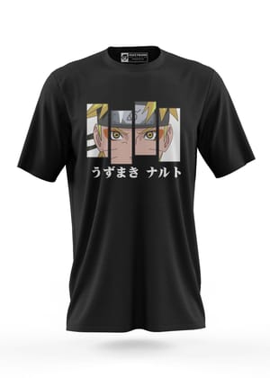 Naruto Uzumaki Half Sleeve T-Shirt-BLACK / S