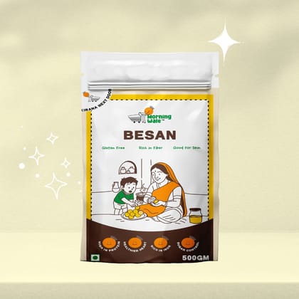 Morning Wale Besan/Gram Flour (450g) | Fine Texture Chickpea Flour | For Pakoras & Sweets