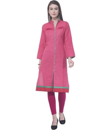 A R Silk - Red Cotton Women's Front Slit Kurti