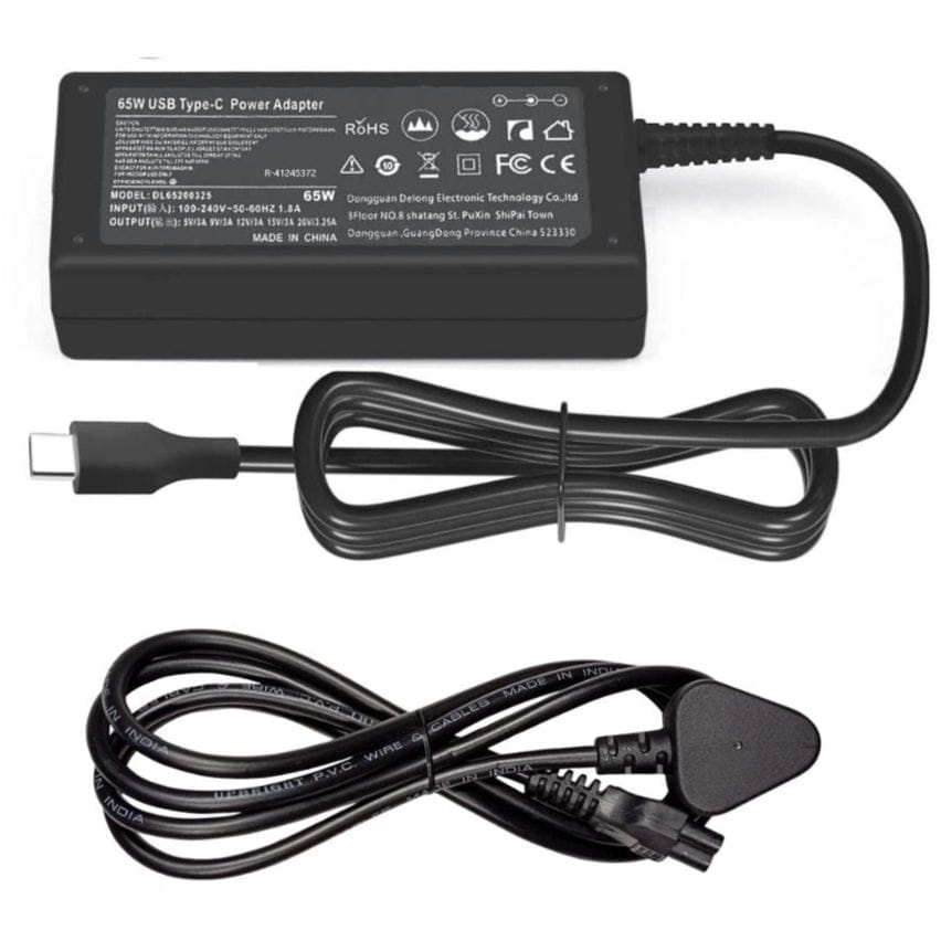 Hi-Lite Essentials 65W Charger Universal USB-C Charger Adapter for Viewsonic Touchscreen Display Monitor TD1655, VA1655