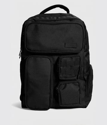 Fuaark 30 Ltrs Polyester Backpack *For Men & Women ( Black )