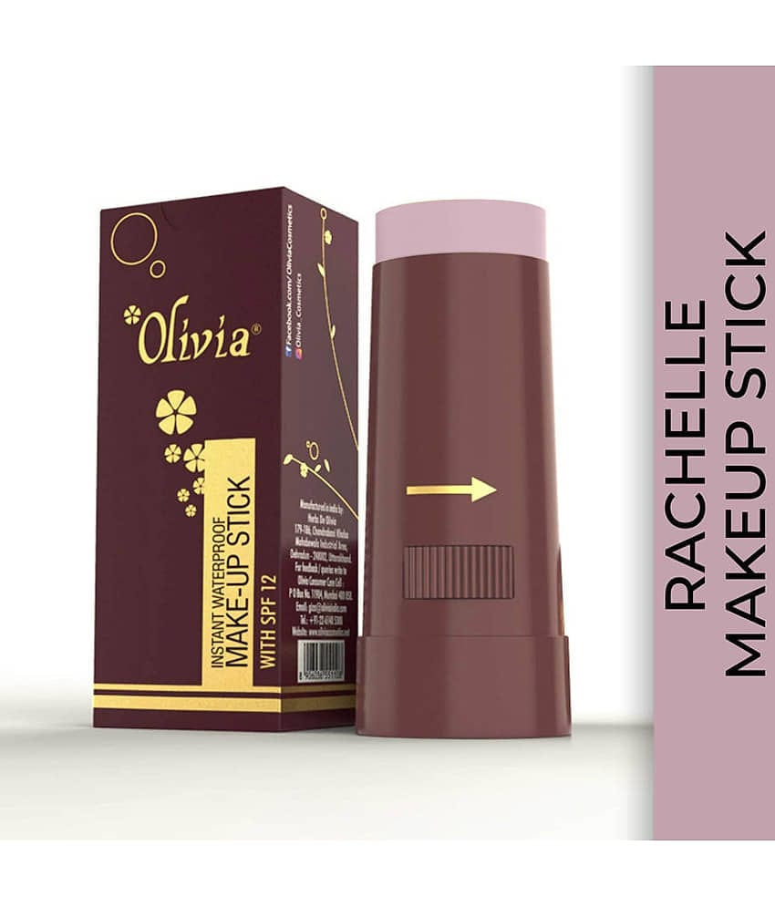 OLIVIA Instant Waterproof Makeup Shimmering Stick Medium Coverage Concealer (Rachelle 15G, Shade No.1, SPF 12)