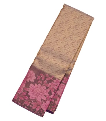 Beige Handloom Kanchipuram Silk Saree With Abstract Motifs-Beige