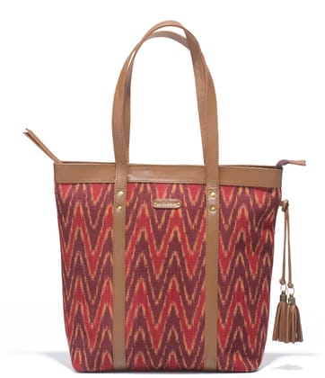 Shoppers Bag - Red Ikat