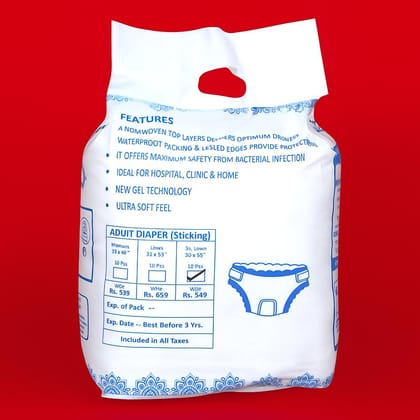 ACT Adult Diapers XL Size for Men & Women | Super Absorbent Leakproof Incontinence Briefs | Soft & Breathable Disposable Diapers with Tabs | Odor Control & Overnight Protection | Pack of 2