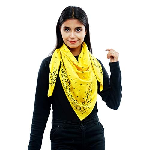 Eri Silk Printed Scarf Yellow