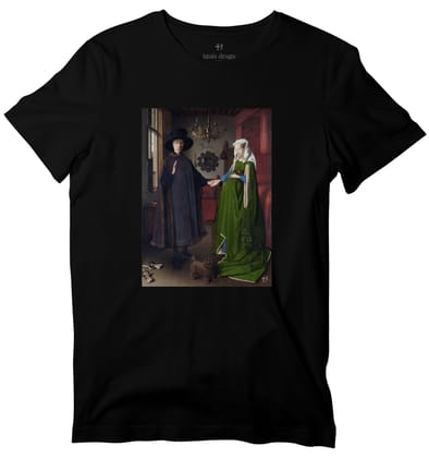 Arnolfini Portrait Art T-shirt-36 - XS / Black