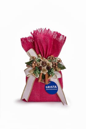 CRISTA Earthy Spice Potli - Pink, Diwali Gift|Pure Spice Gifting, 375 gm - Pack of 4