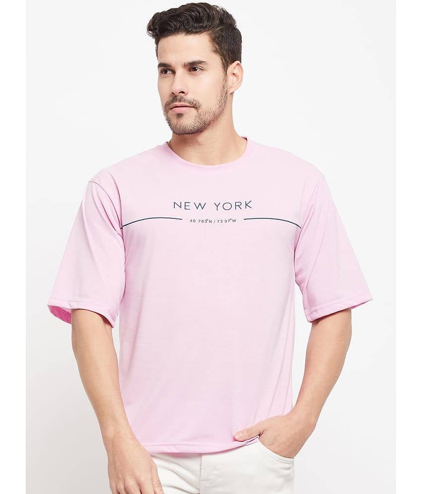 AUSTIZ Pack of 1 Cotton Blend Regular Fit Men's T-Shirt ( Pink )