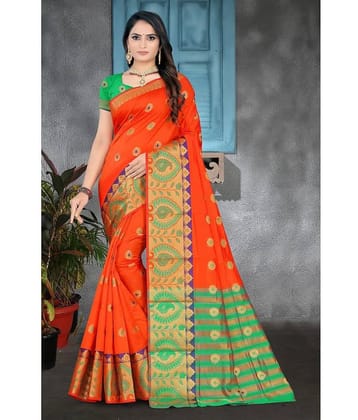 LEELAVATI Silk Embellished Saree With Unstitched Blouse Piece ( Multicolor )