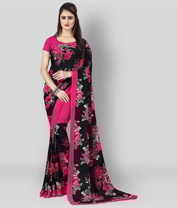 ANAND SAREES Georgette Printed Saree With Unstitched Blouse Piece ( Multicolor )