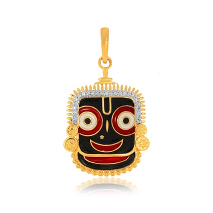 Senco Gold 18K Yellow Gold Jagannath's Grace Diamond Pendant (Gold Weight -  3.5 g / 0.1 Ct / HI-SI)