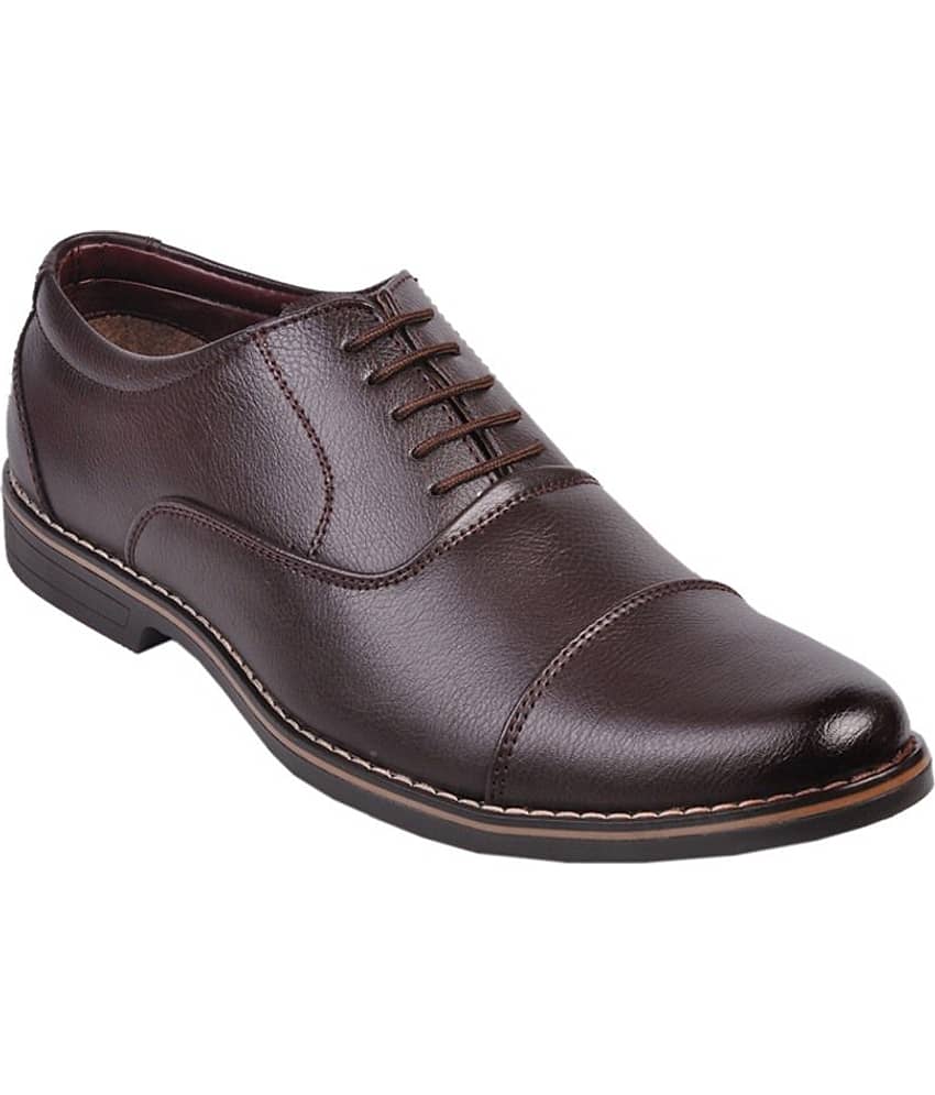 Leeport Party Artificial Leather Brown Formal Shoes