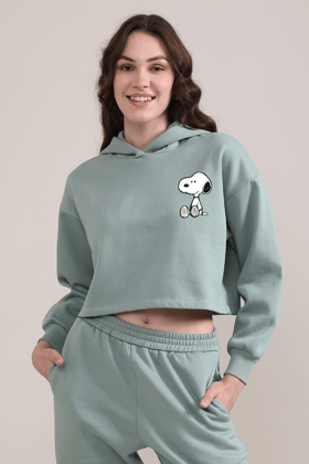 Snoopy-Crop Hoodie-M