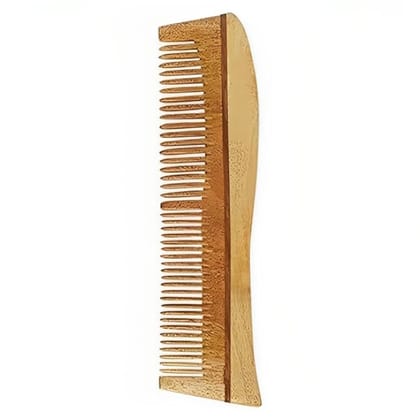 INSIME Neem wooden comb for women hair growth | Kacchi herb treated neem wood comb for men women | Dual 2 in 1 Fine & Wide tooth Hair comb for Men & Women INSIME Neem wooden comb for women hair growth | Kacchi herb treated neem wood comb for men women | 