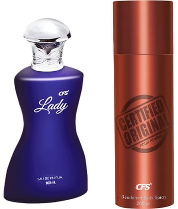 CFS Lady EDP Long Lasting Perfume & Certified Brown Deodorant Body Spray