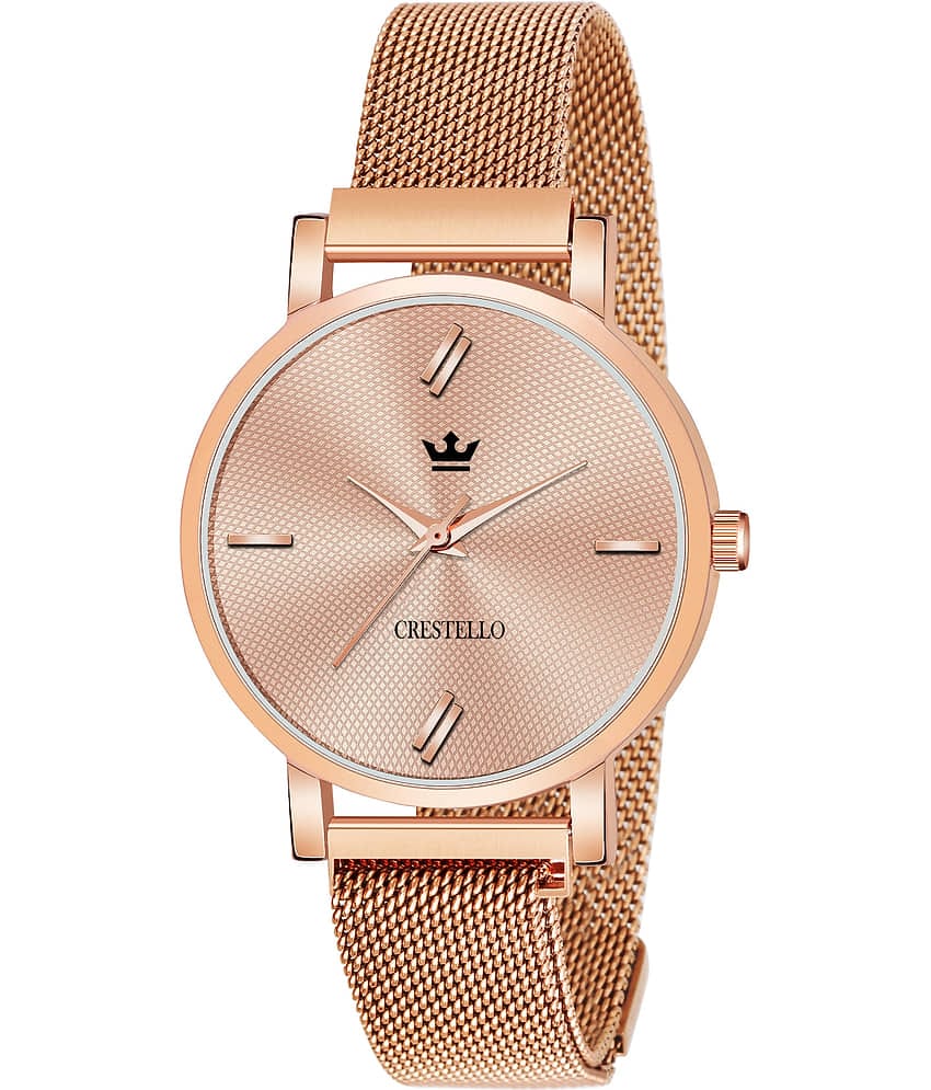 Crestello - Rose Gold Metal Analog Womens Watch