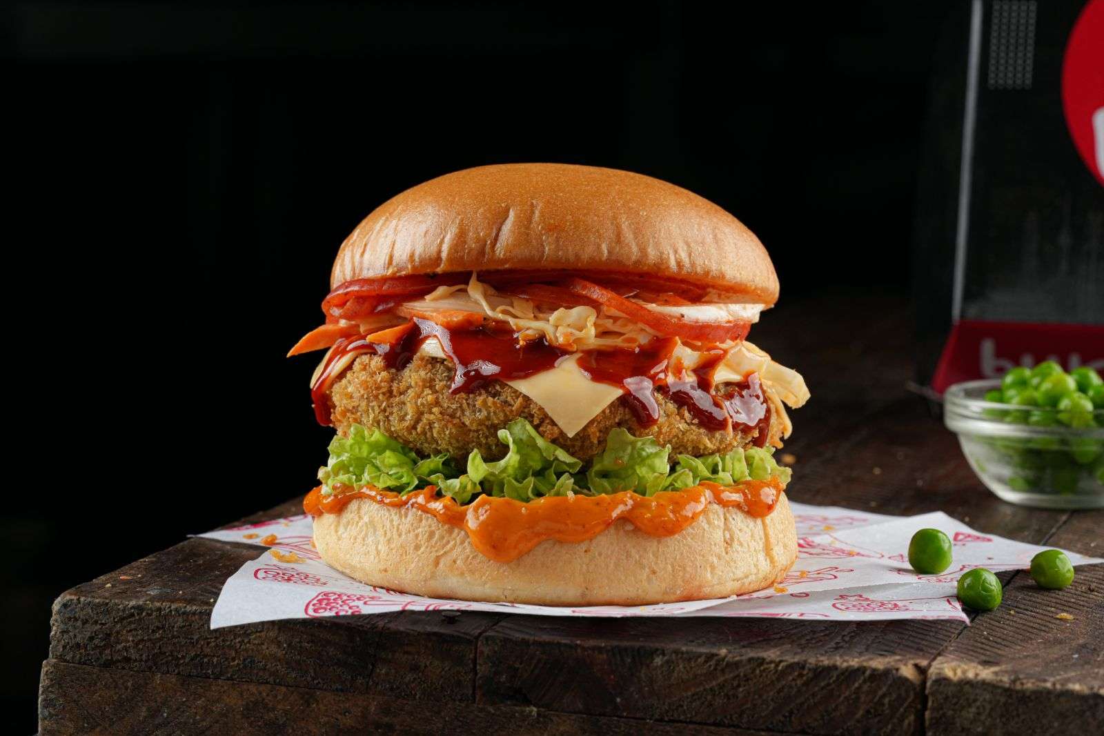 Korean Honey Gochujang Veggie Burger (Its Spicy)