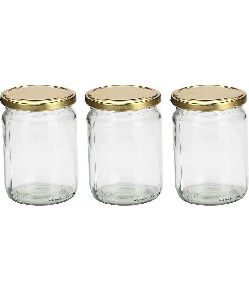 AFAST Glass Container Glass Transparent Salt/Pepper Container ( Set of 3 )
