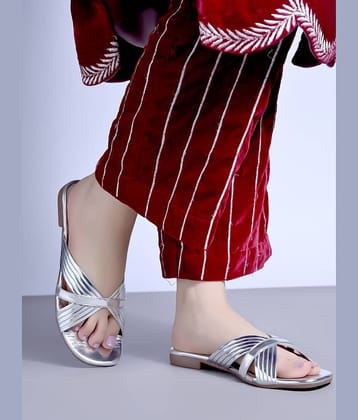 Shoetopia Silver Women's Flats