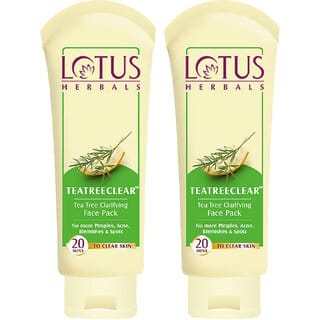 Lotus Herbals Teatreeclear Tea Tree Clarifying Face Pack  Reduces Pimples, Acne, Blemishes  Spots  60G ( Pack Of 2 )