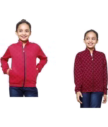 IndiWeaves Pack of 2 Girls Fleece Sweatshirt ( Multicolor )