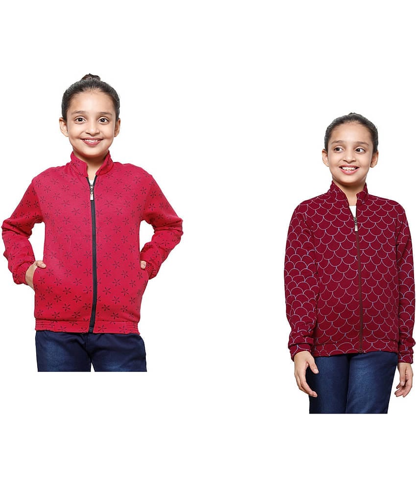 IndiWeaves Pack of 2 Girls Fleece Sweatshirt ( Multicolor )