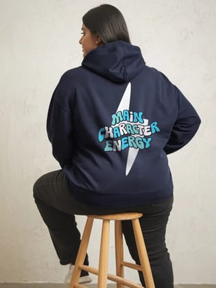 || MAIN CHARACTER ENERGY || PLUS SIZE ||-Large / Navy