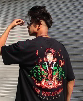 Tanjiro / Demon Slayer / Oversized T-Shirt-S