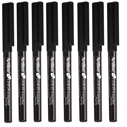 Artline CDR/DVD Marker Black Pack of 10 X 5 Packs (50 DVD's Markers) | On Multiple Surface: Metal, Plastic/OHP, Glass/Porcelain & Carton