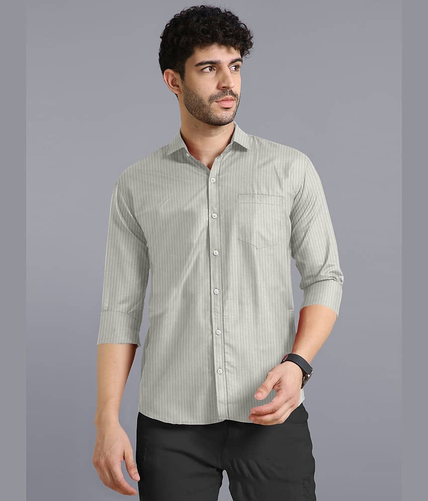 VTEXX Cotton Blend Regular Fit Striped Full Sleeves Men's Casual Shirt - Pink ( Pack of 1 )