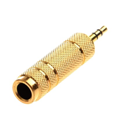 JGD PRODUCTS 3.5mm Stereo Male To 6.35mm Stereo Female Adapter Converter (Pack of 1) Golden / not found