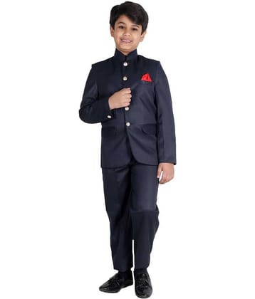 Fourfolds Boys Polyester Waistcoat ( Pack of 1 , Black )