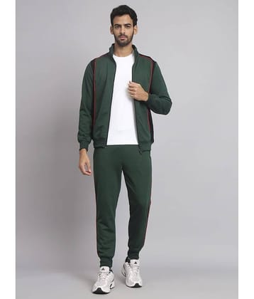 Glito - Dark Green Fleece Slim Fit Men's Tracksuit ( Pack of 1 )