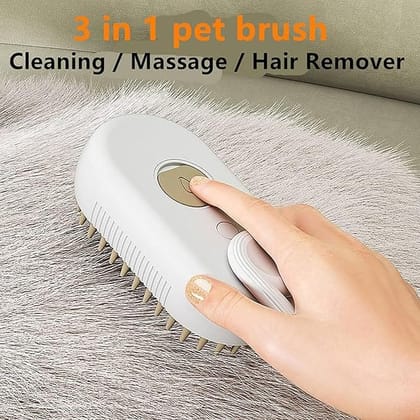 Steam Brush for Dog Cat 3 in 1 Water Brush for Dogs Silicone Massage Dog Comb Electric Multifunctional Water Brush Spa for Dogs USB Rechargeable Steamy Brush for Pets