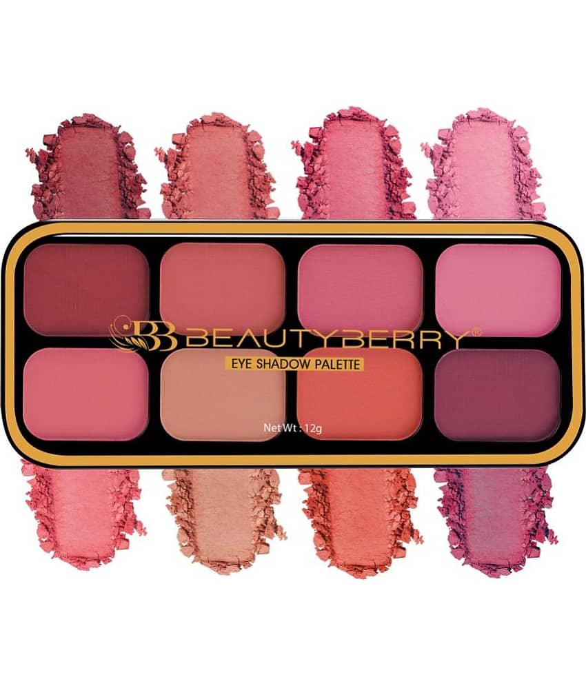 Beauty Berry Matte Eyeshadow & Blusher Palette 8 Highly Pigmented Shades for Eye Makeup (Shade - 01)