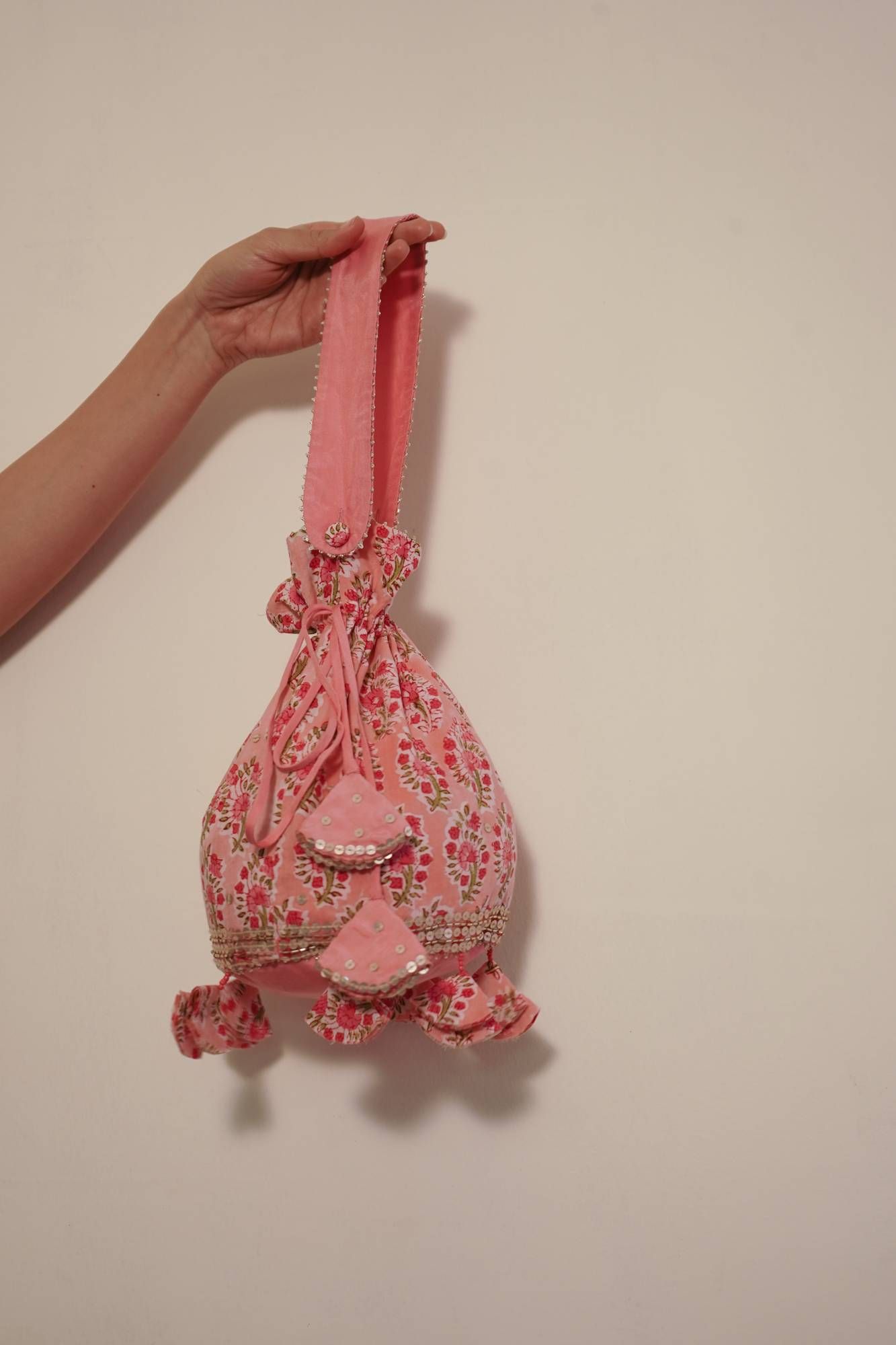 Petunia Pink Potli Bag-Carnation Pink