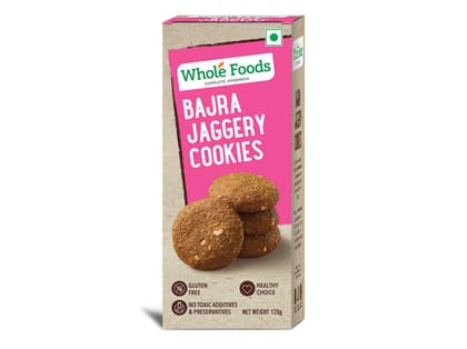 Whole Foods Gluten Free | Bajra | Jaggery Cookies | Eggless | 120G