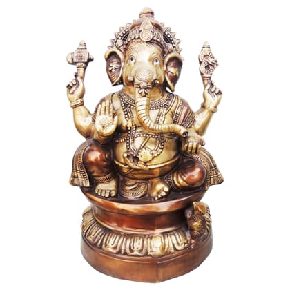 Brass Showpiece Ganesh Ji Statue (BSMAS679)