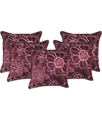 Zubix Purple & Pink Polyester Cushion Covers Set Of 5