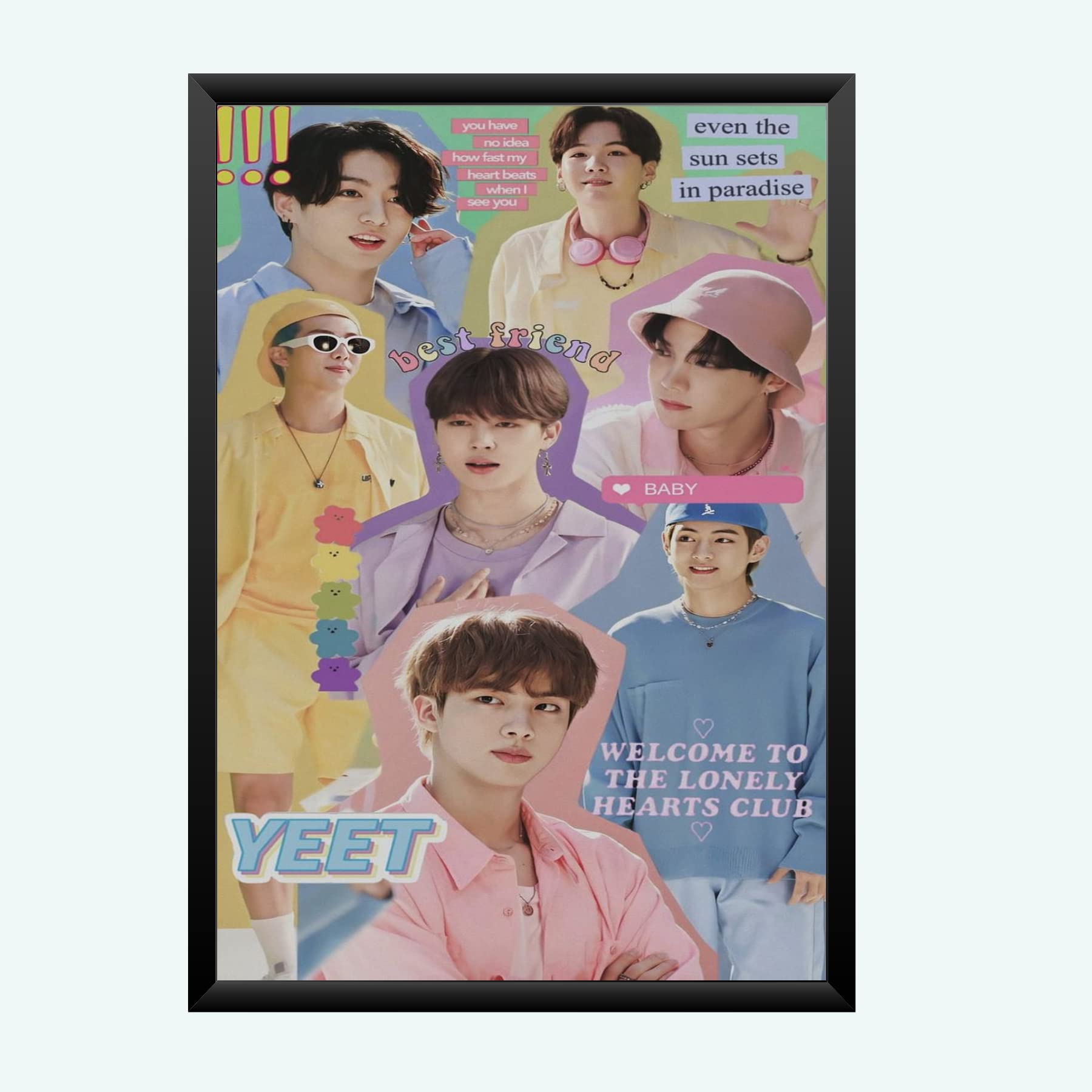 Nokkes Bts Army Bangtan Boy V suga J-Hope Jungkook Jin Jimin Rm 8X12 Inch Size Photo Frame Photo Home Office_bts1_64