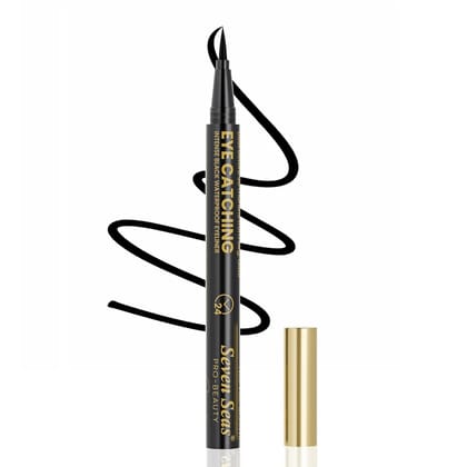 Seven Seas Eye Catching Pen Eyeliner | Intense Color Payoff | Quick Drying Formula | Long Lasting Waterproof & Smudge Proof Pen Eyeliner | Precise Fine Tip for Smooth Application