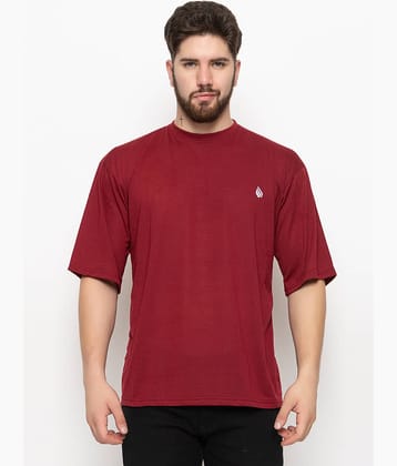 Emerald Pack of 1 Cotton Blend Regular Fit Men's T-Shirt ( Wine )