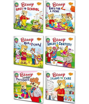 Sawan Present Set Of 6 Benny First Stories | Benny Goes To School, Benny Goes For A Picnic, Benny Has A Friend, Benny Holds A Contest, Benny Learns Patience And Benny Learns To Care (Pin Binding, Manoj Publications Editorial Board)