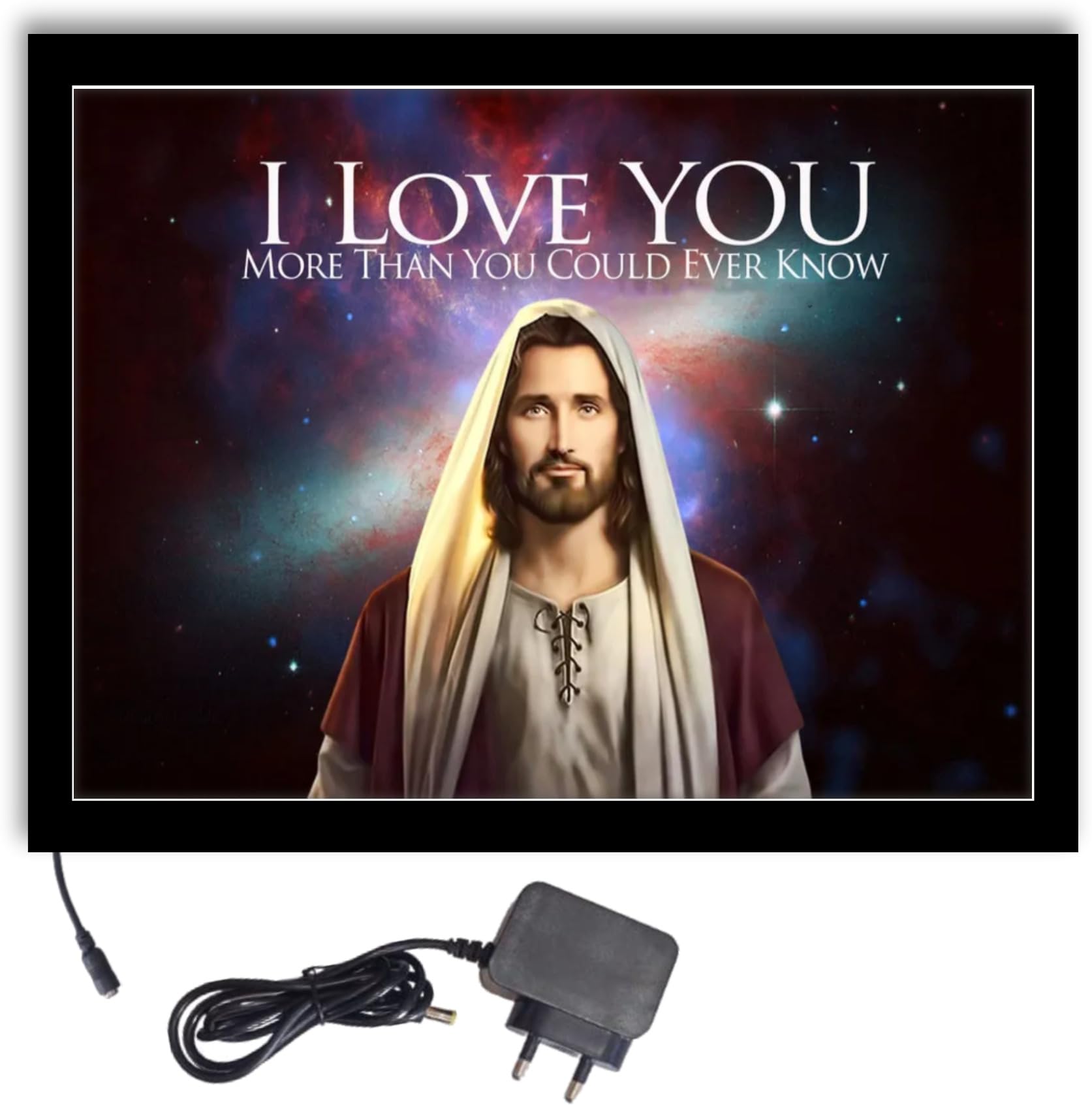 NOKKES Jesus I Love You Light Photo Frame 8X10 inch Led Light photo Frame With Light Adaptor Led Light Photo Frame Black Color Photo Frame_AQW175